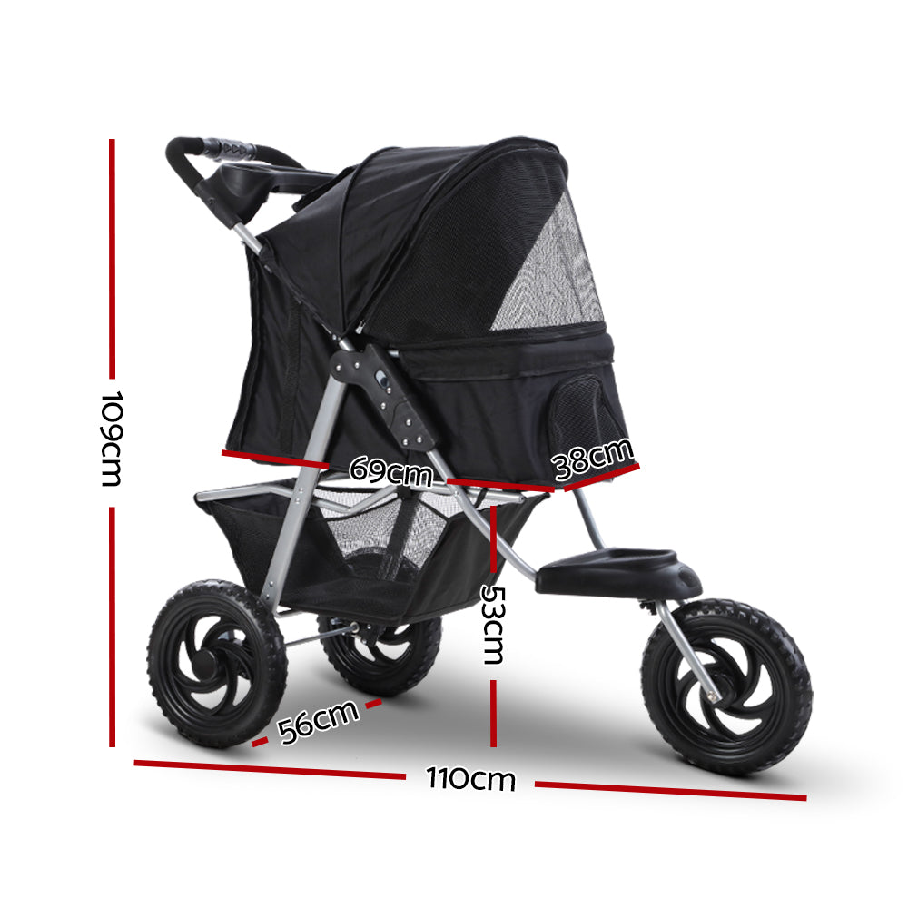 i.Pet Pet Stroller Dog Pram Large Cat Carrier Travel 3 Wheels Foldable Pushchair Pet Care > Cat Supplies > Cat Carriers & Crates ipet