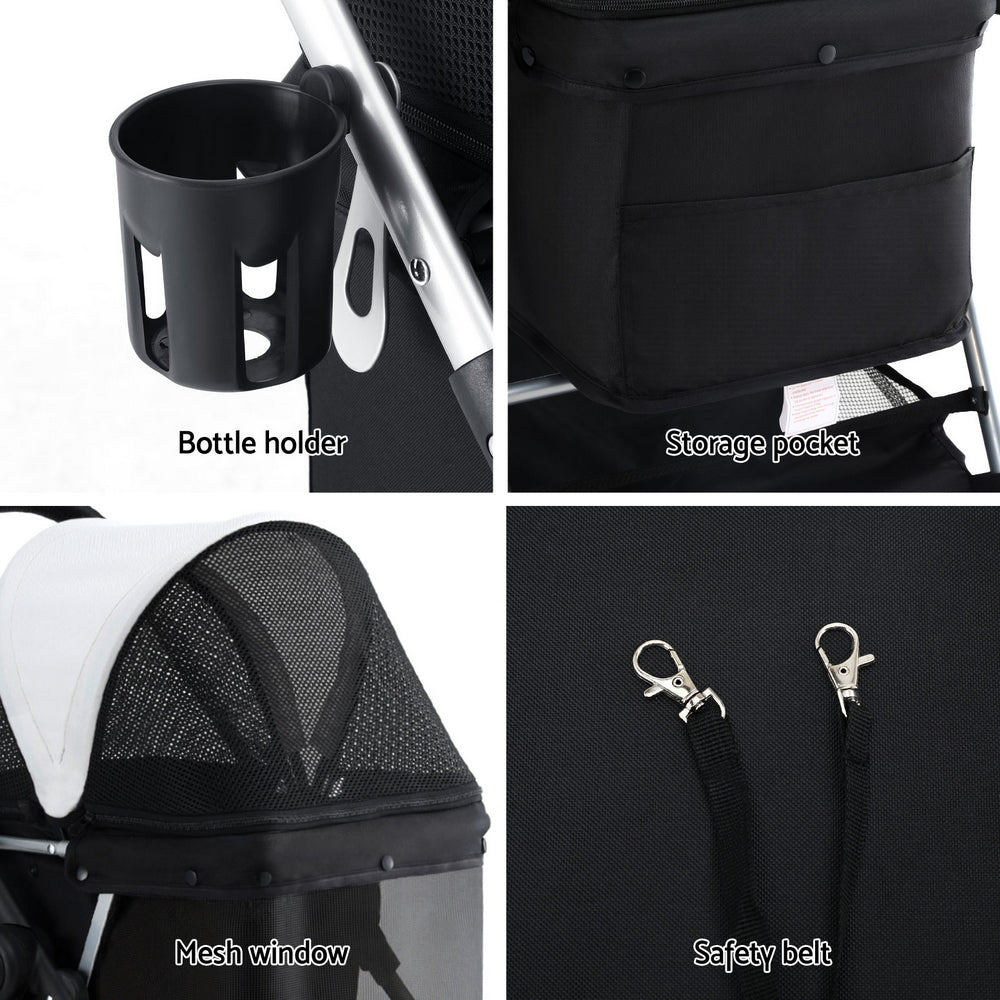 i.Pet Foldable 4 Wheels Pet Stroller Pet Care > Cat Supplies > Cat Carriers & Crates ipet