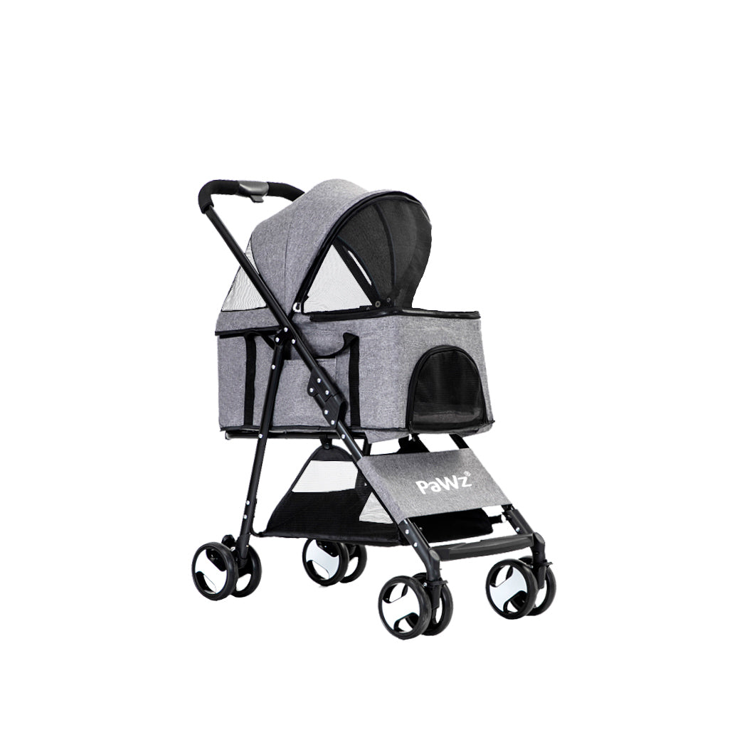 PaWz Large Pet Stroller Dog Cat Travel Grey pet stroller PaWz