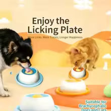 Pet lick bowl , interactive 2 in 1 feeder Woofy and Whiskers