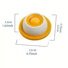 Pet lick bowl , interactive 2 in 1 feeder Woofy and Whiskers Yellow