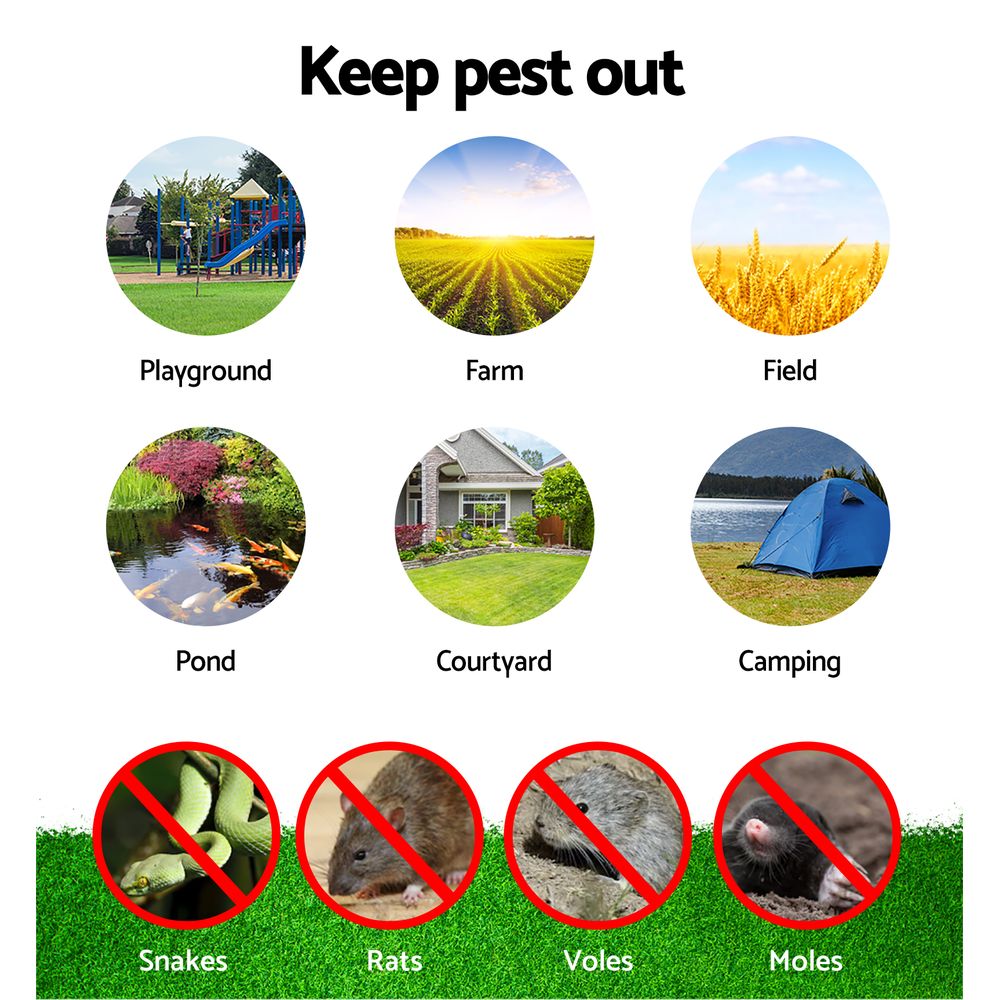 Gardeon Snake Repeller 10X Multi Pulse Ultrasonic Battery Powered Pest Repellent Pet Care > Pest Control > Household Insect Repellents Woofy and Whiskers