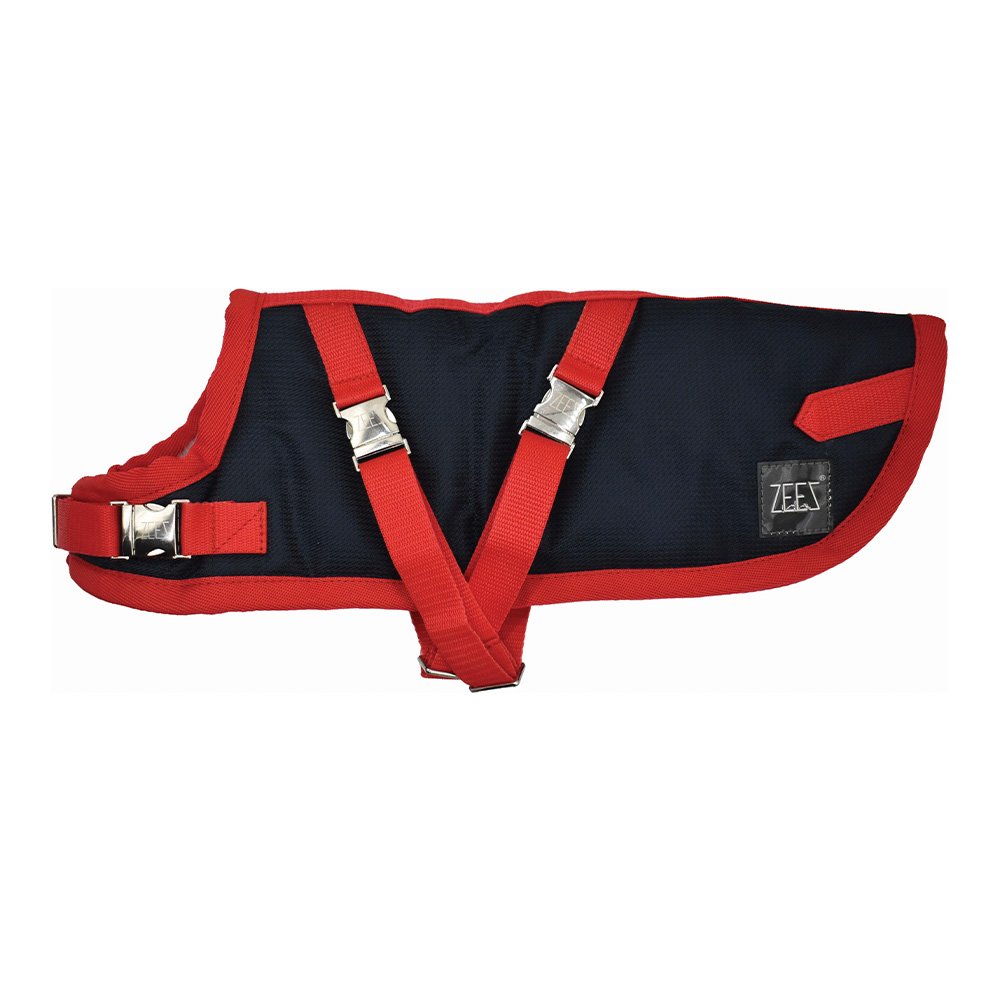 ZeeZ – Waterproof Supreme Dachshund Dog Coat – Navy Stone/Red Dog Coat ZEES