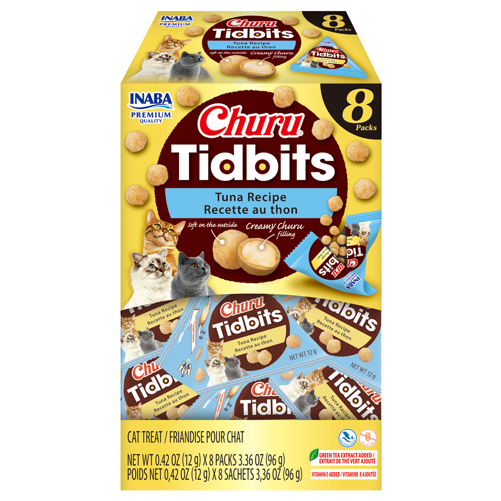 INABA Churu -Cat-Tidbits Chicken Recipe with Dashi Flavor-Treat Cat treats Churu Tuna