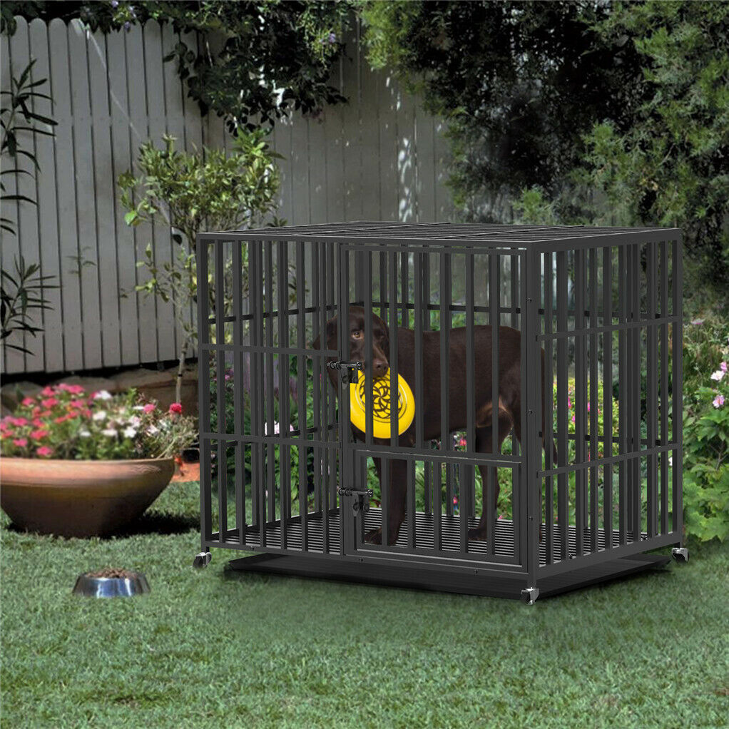 46 XXL Heavy Duty Dog Cage Jumbo Large Pet Kennel on Wheels Pet Care > Cat Supplies > Cat Carriers & Crates Woofy and Whiskers