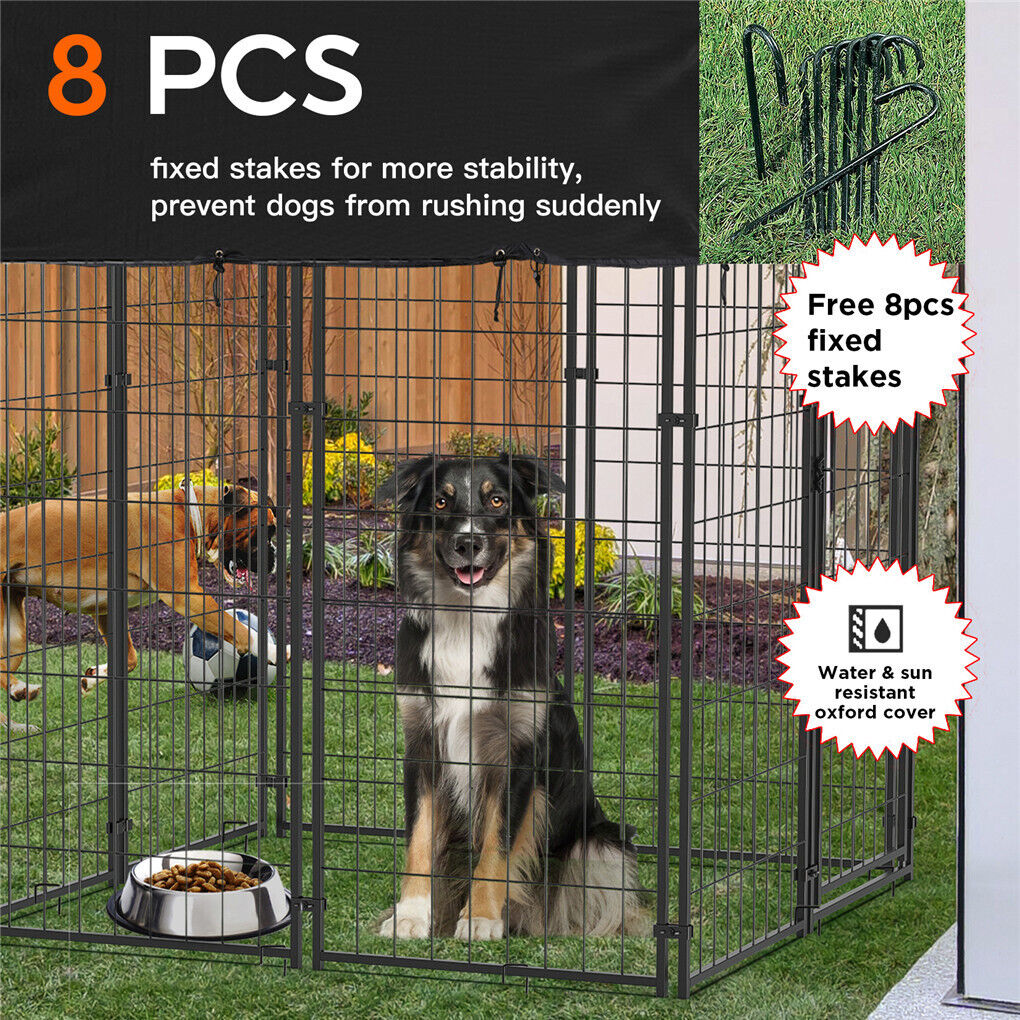 Extra Large Welded Wire Dog Kennel Outdoor Heavy Duty Crate Cage Pet Care > Dog Supplies > Dog Kennels Woofy and Whiskers