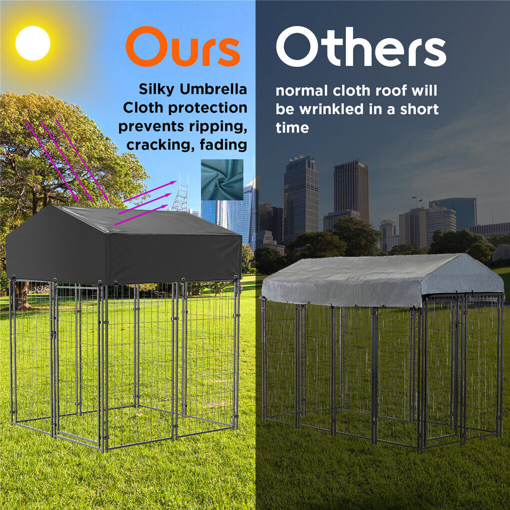 Extra Large Welded Wire Dog Kennel Outdoor Heavy Duty Crate Cage Pet Care > Dog Supplies > Dog Kennels Woofy and Whiskers