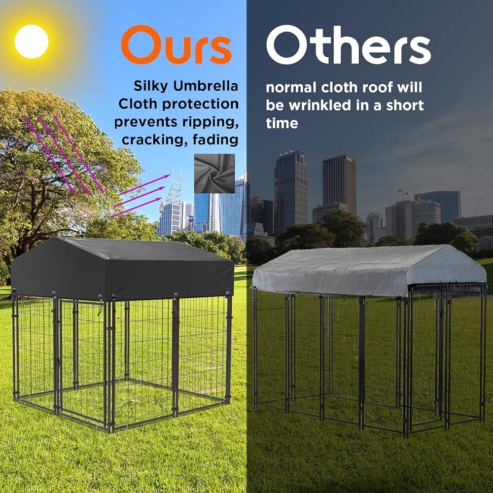 Outdoor Dog Kennel XS Pet Cage with Roof & Cover 127x120x134cm Pet Care > Dog Supplies > Dog Kennels Woofy and Whiskers