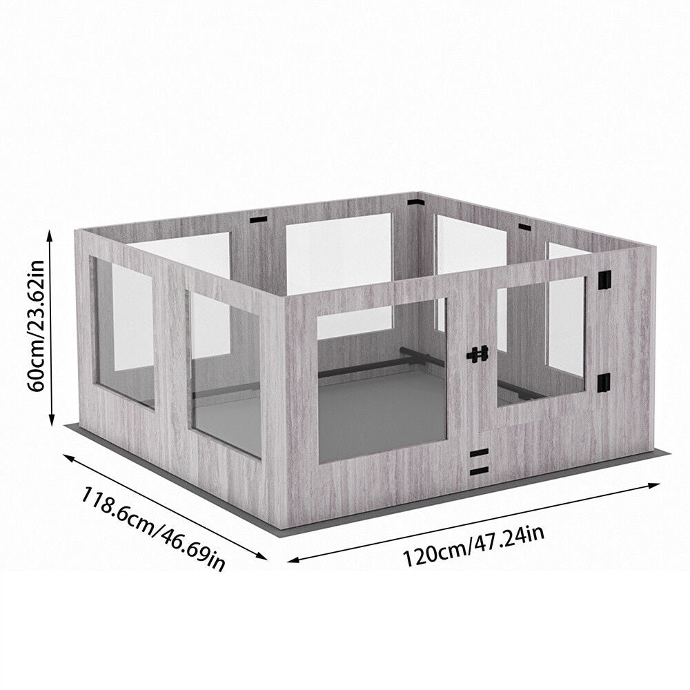Indoor Dog Pen Tempered Glass Kennel w/ Pad Pet Care > Dog Supplies > Dog Playpens & Gates Woofy and Whiskers