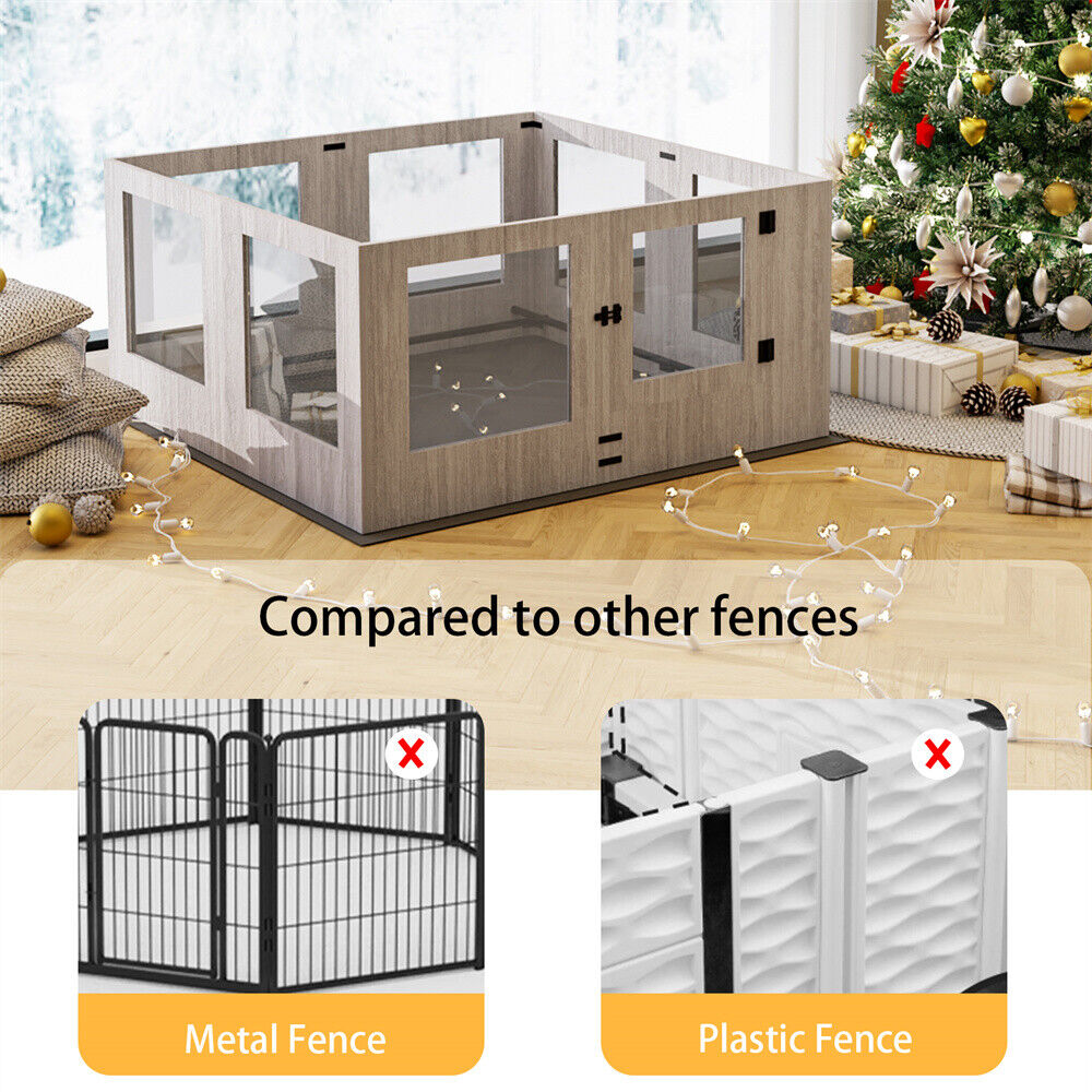 Indoor Dog Pen Tempered Glass Kennel w/ Pad Pet Care > Dog Supplies > Dog Playpens & Gates Woofy and Whiskers