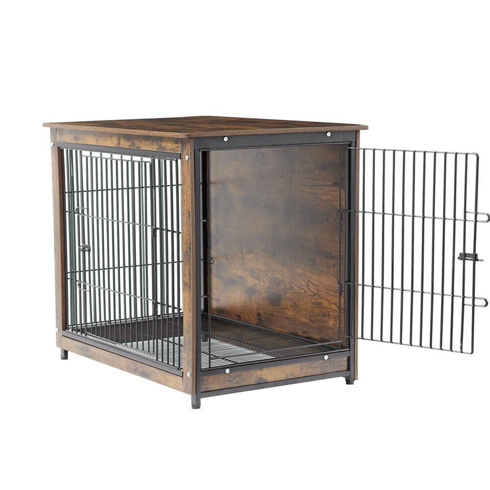 Small Wooden Dog Crate Indoor Kennel 63x51x59cm End Table Nightstand Pet Care > Dog Supplies > Dog Beds Woofy and Whiskers