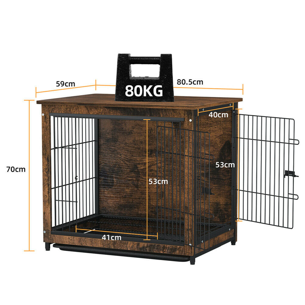 Medium Wooden Dog Crate Kennel 80.5x59x70cm End Table Nightstand Pet Care > Dog Supplies > Dog Beds Woofy and Whiskers