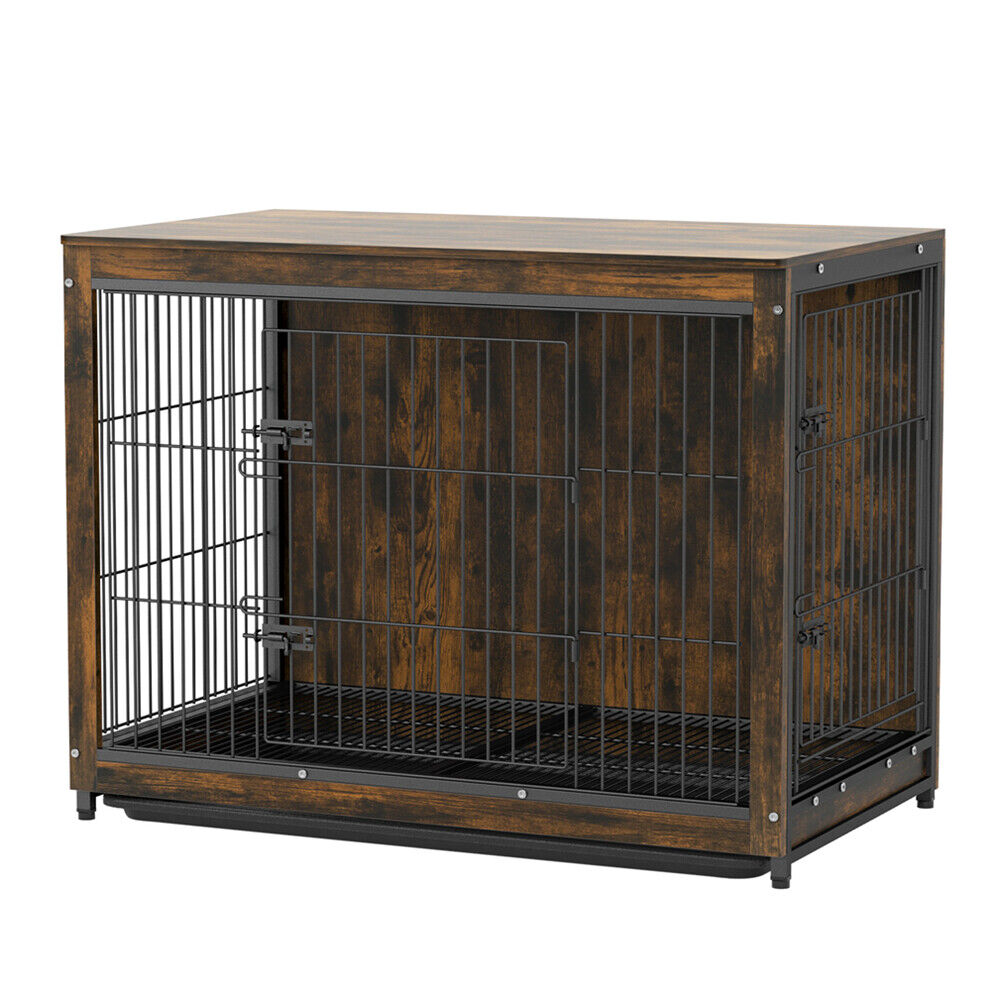 Large Wooden Dog Crate Kennel End Table Nightstand 100x59x74cm Pet Care > Dog Supplies > Dog Beds Woofy and Whiskers