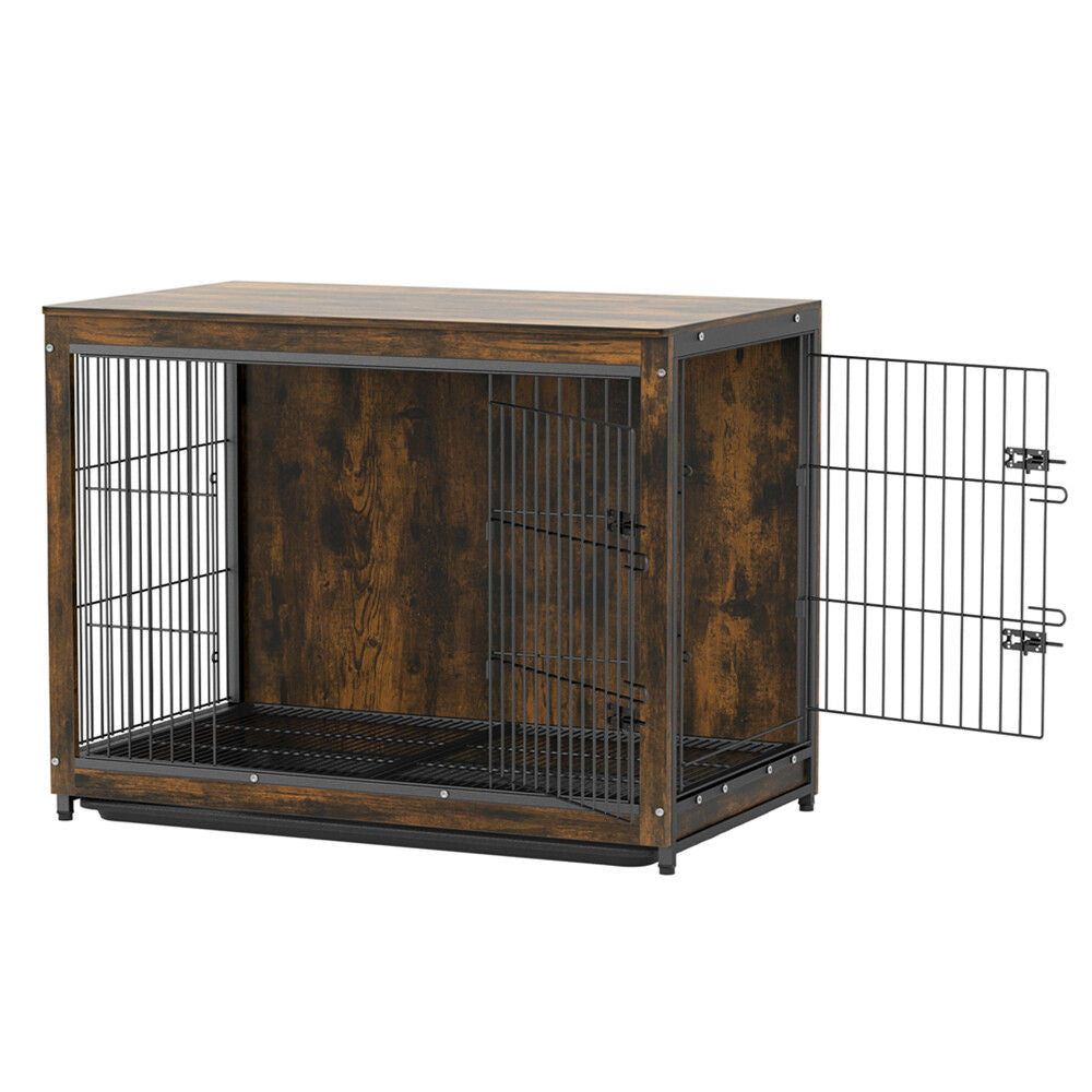 Large Wooden Dog Crate Kennel End Table Nightstand 100x59x74cm Pet Care > Dog Supplies > Dog Beds Woofy and Whiskers