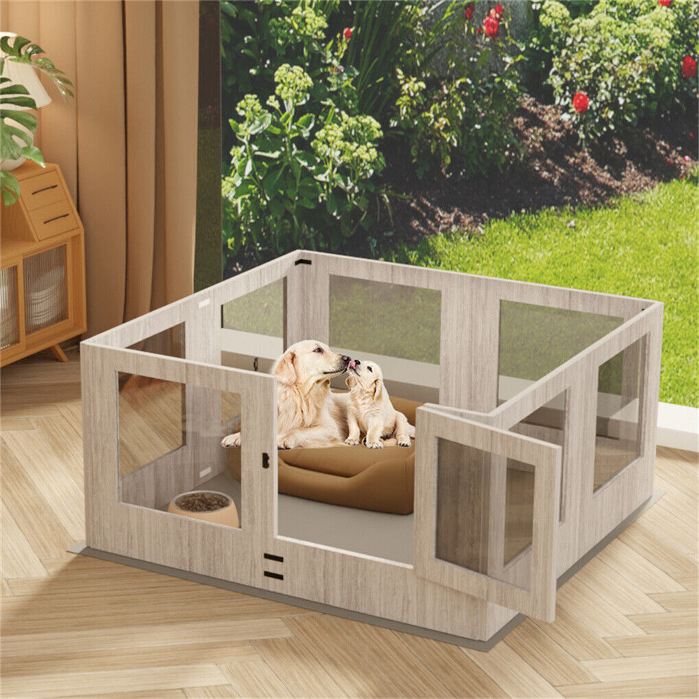 Large Dog Indoor Whelping Box, Tempered Glass & MDF Pet Care > Dog Supplies > Dog Kennels Woofy and Whiskers