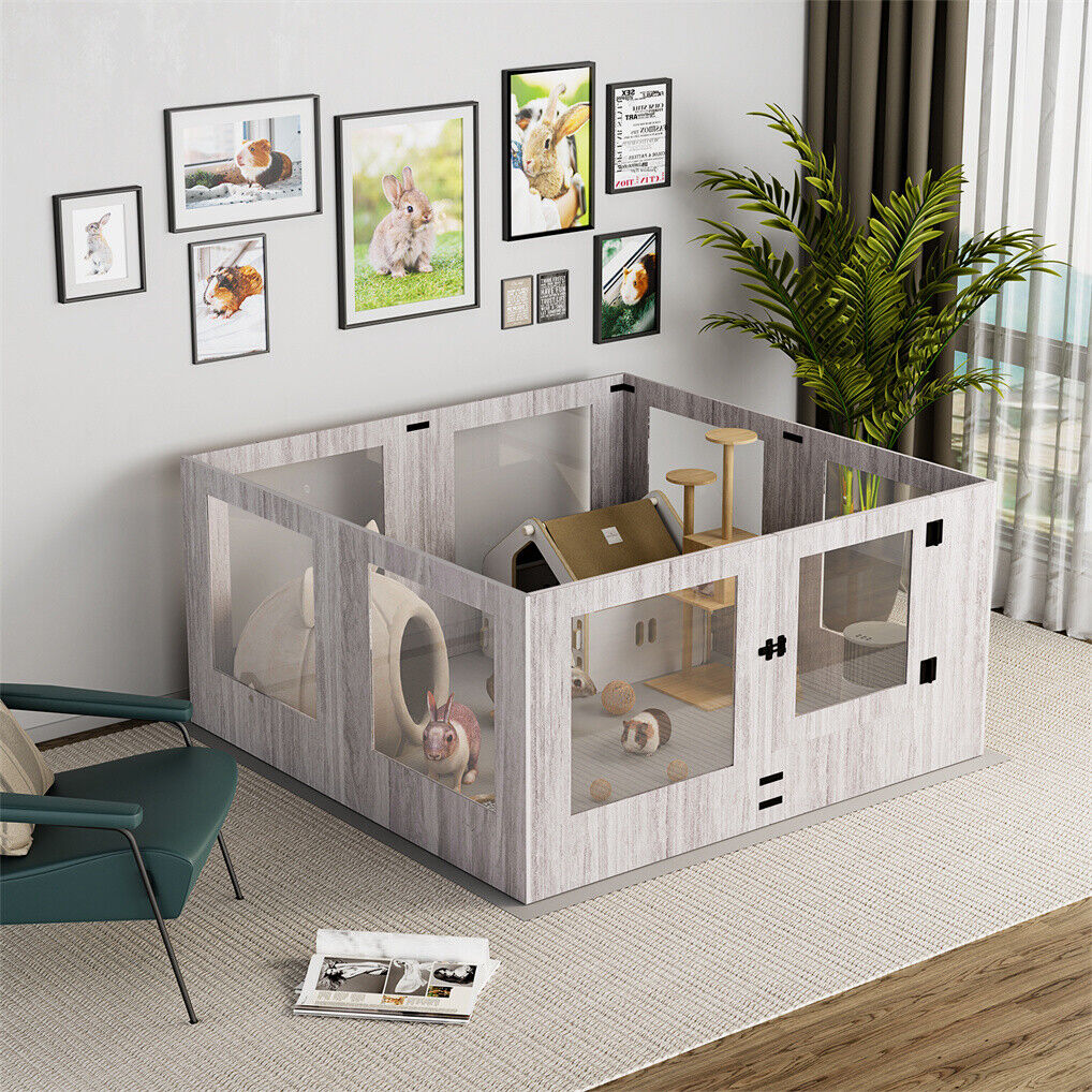 Large Dog Indoor Whelping Box, Tempered Glass & MDF Pet Care > Dog Supplies > Dog Kennels Woofy and Whiskers