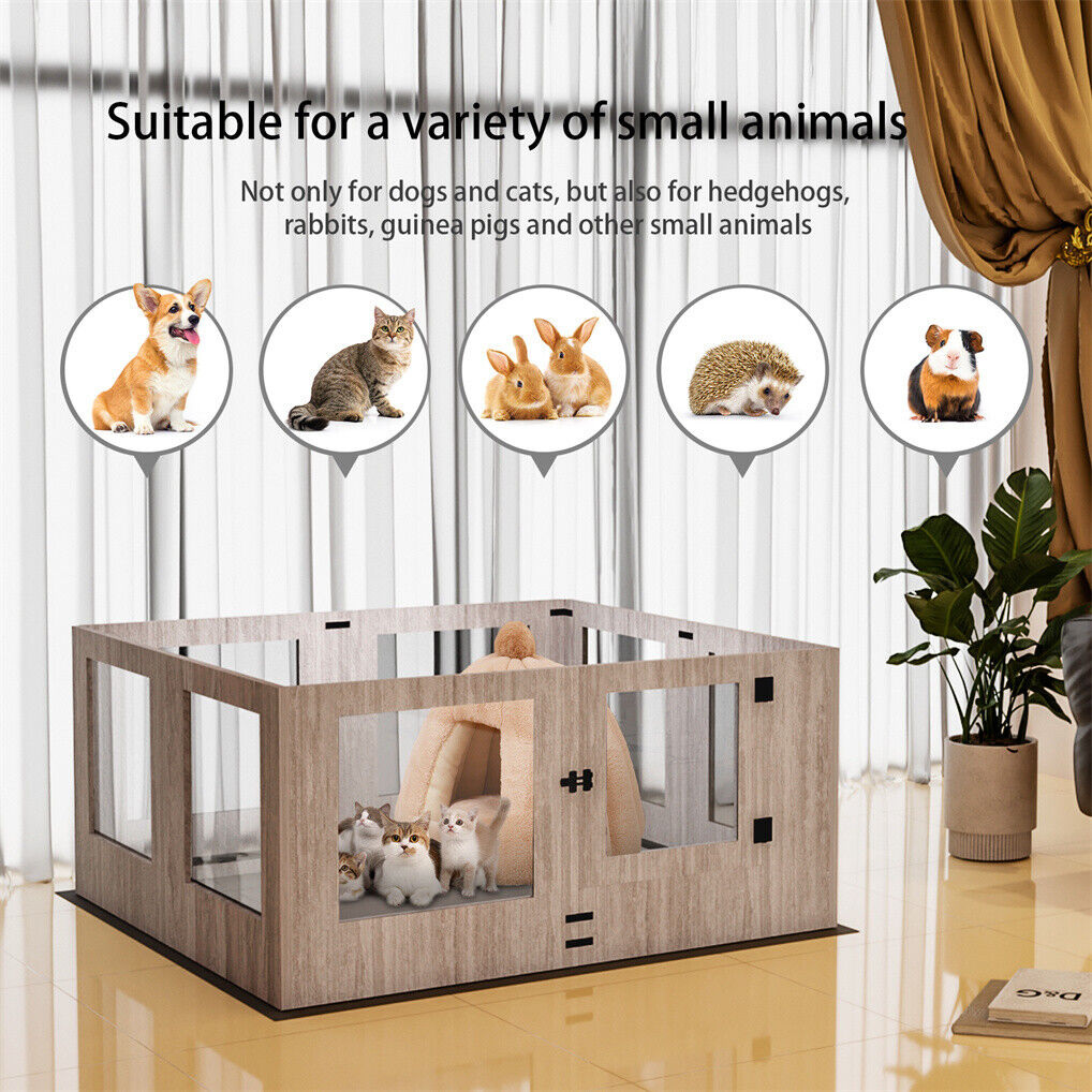 Large Dog Indoor Whelping Box, Tempered Glass & MDF Pet Care > Dog Supplies > Dog Kennels Woofy and Whiskers
