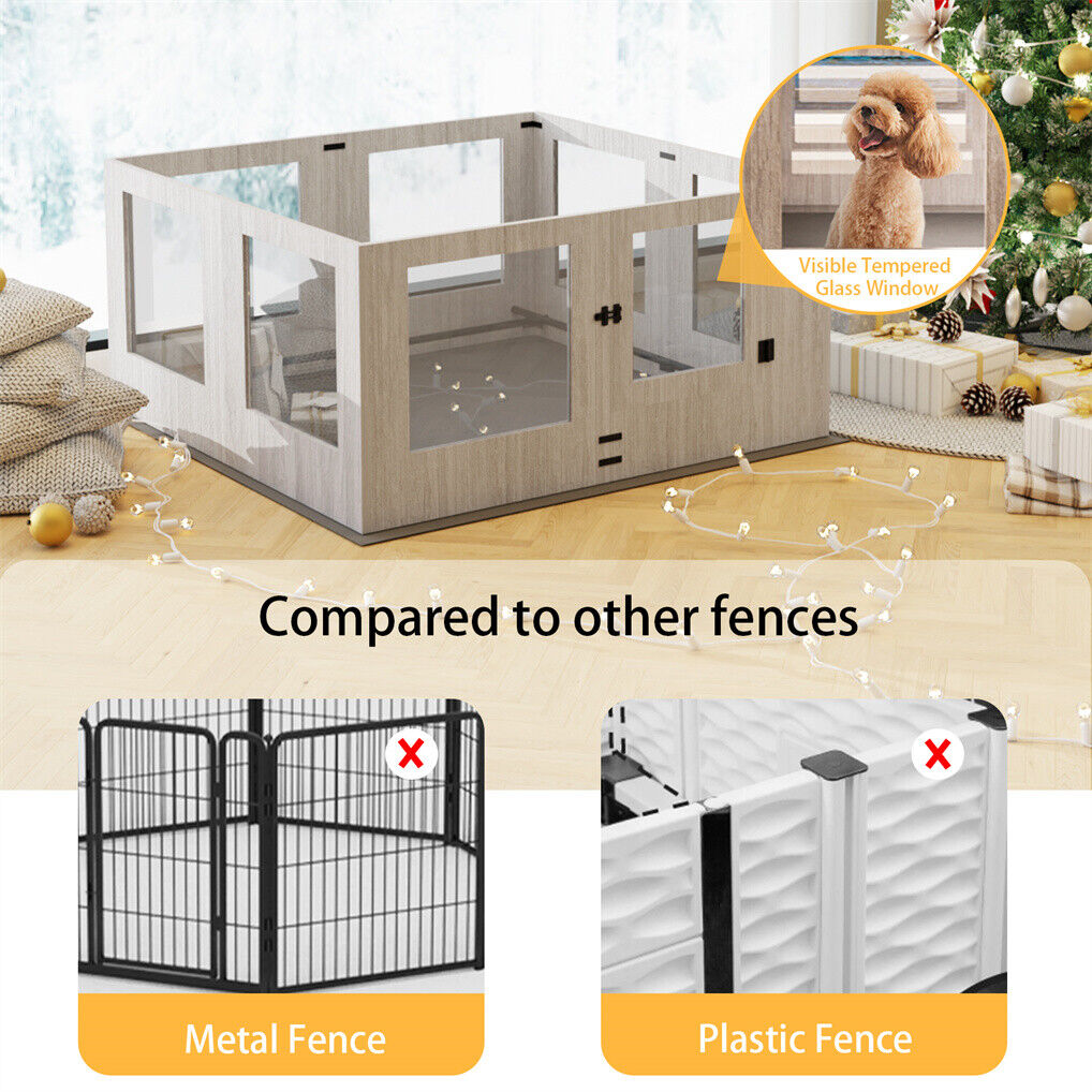 Large Dog Indoor Whelping Box, Tempered Glass & MDF Pet Care > Dog Supplies > Dog Kennels Woofy and Whiskers