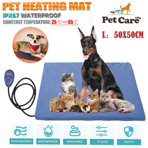 Electric Pet Heat Pad: Waterproof Heating Mat for Cat Dog Bed | Chew Resistant L Pet Care > Dog Supplies > Dog Kennels Woofy and Whiskers