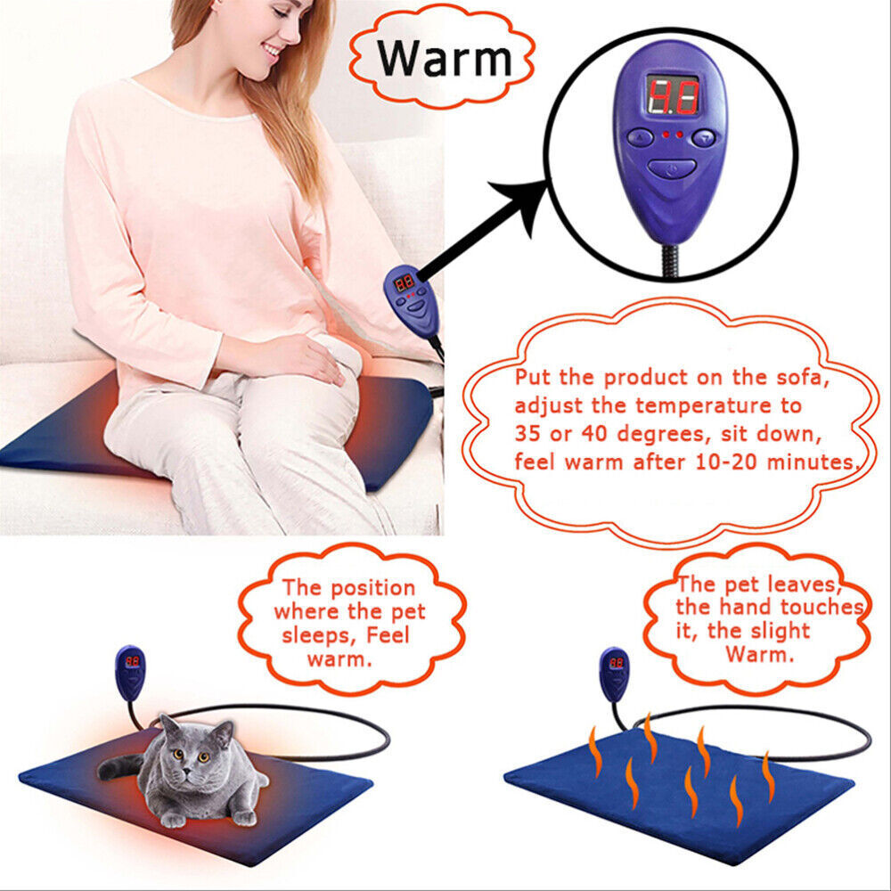 Electric Pet Heat Pad: Waterproof Heating Mat for Cat Dog Bed | Chew Resistant L Pet Care > Dog Supplies > Dog Kennels Woofy and Whiskers