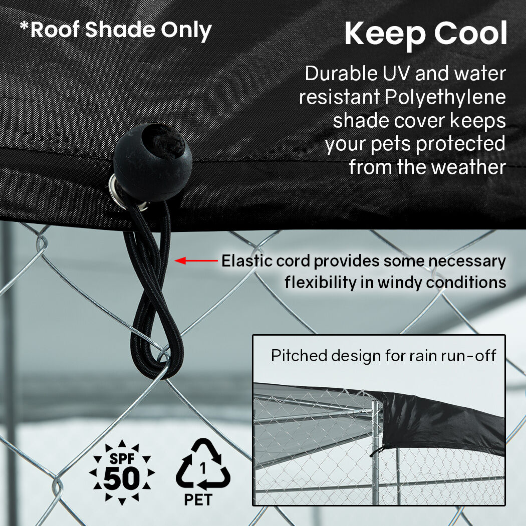 NEATAPET Shade Roof for 3x3m Dog Run Pet Enclosure, UV & Water Resistant, Black colour Pet Care > Dog Supplies > Dog Kennels Woofy and Whiskers