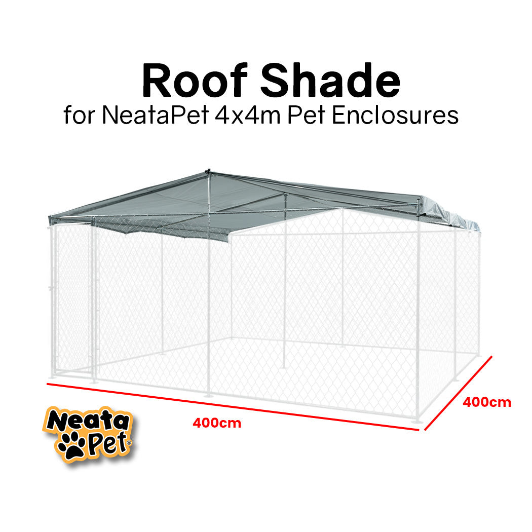 NEATAPET Shade Roof for 4x4m Dog Run Pet Enclosure, UV & Water Resistant, Silver colour Pet Care > Dog Supplies > Dog Kennels Woofy and Whiskers
