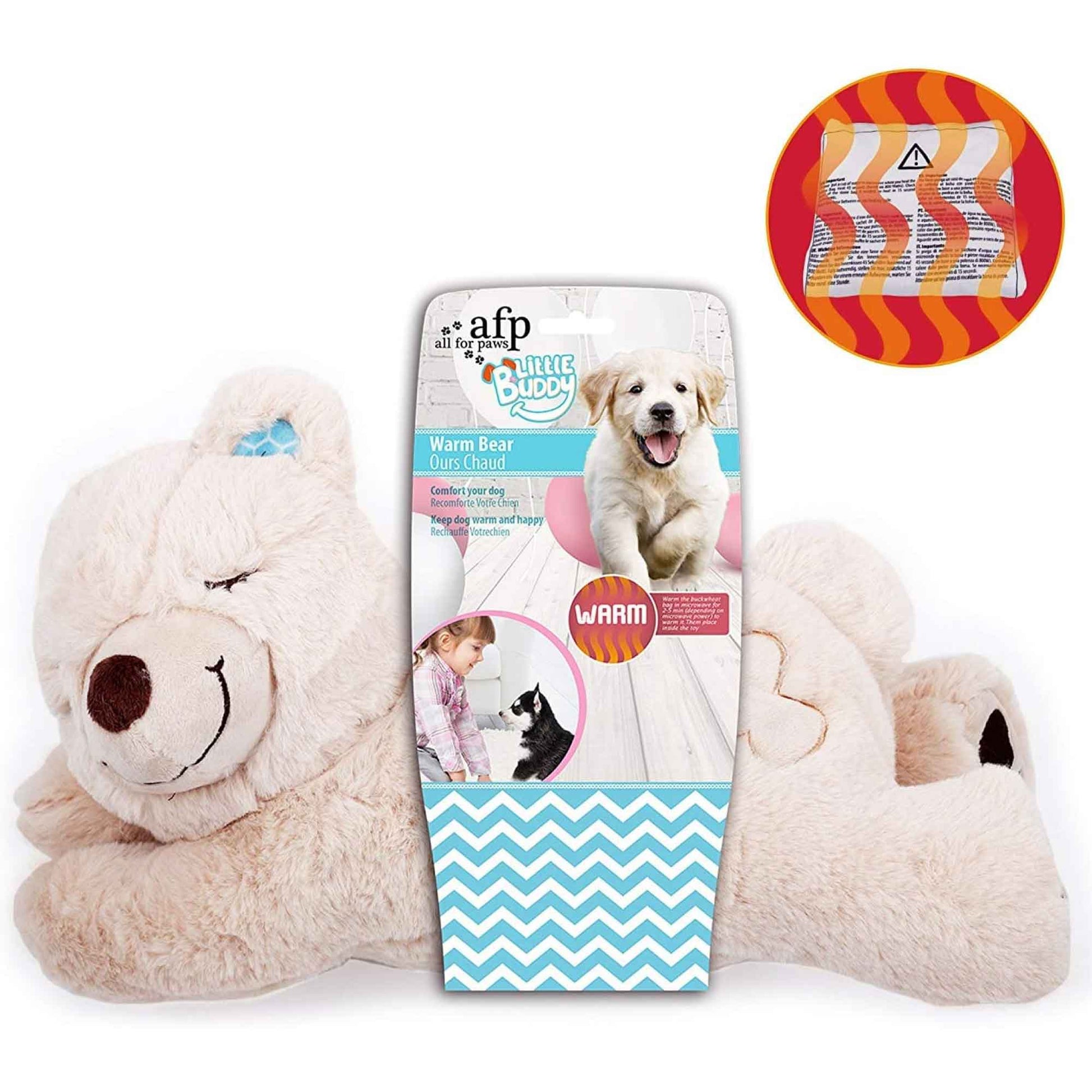 Puppy Warm Toy Bear Dog Heat Pack Comfort Plush Soft Toys Feeling Sleep Aid AFP Pet Care > Toys > Dog Toys Woofy and Whiskers