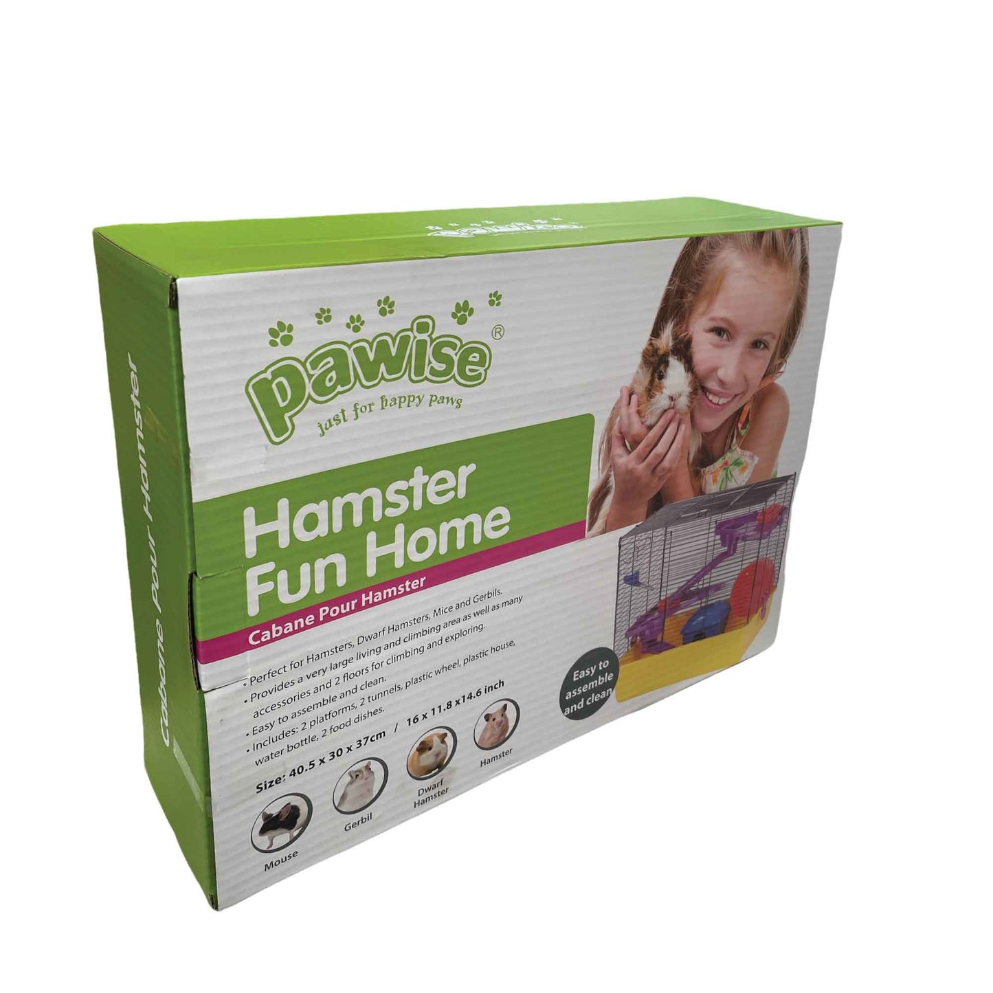 Hamster Fun Home Large Mouse Cage 40.5x30x37cm Pet Mice Rat Play House Enclosure Pet Care > Bird > Bird Cages & Stands Woofy and Whiskers
