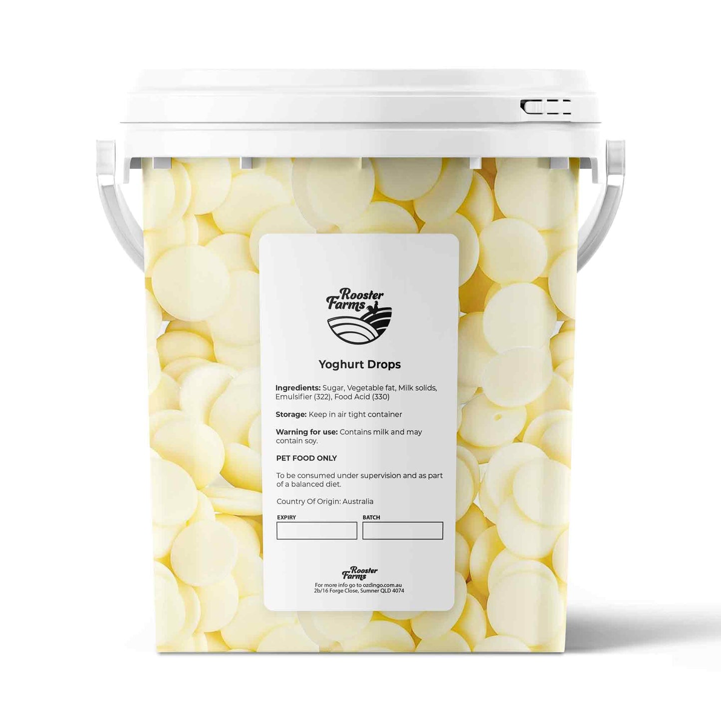 1Kg Dog Treat Carob Drops - Australian Puppy Button Melts Dog treats Rooster Farms 700GR Yogurt