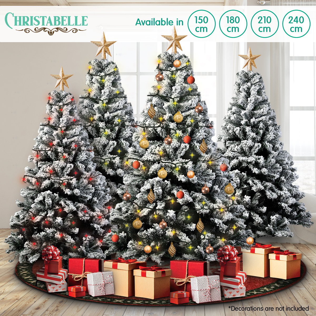 Christabelle Snow-Tipped Artificial Christmas Tree 2.1m 1200 Tips Occasions > Christmas > Christmas Trees Woofy and Whiskers