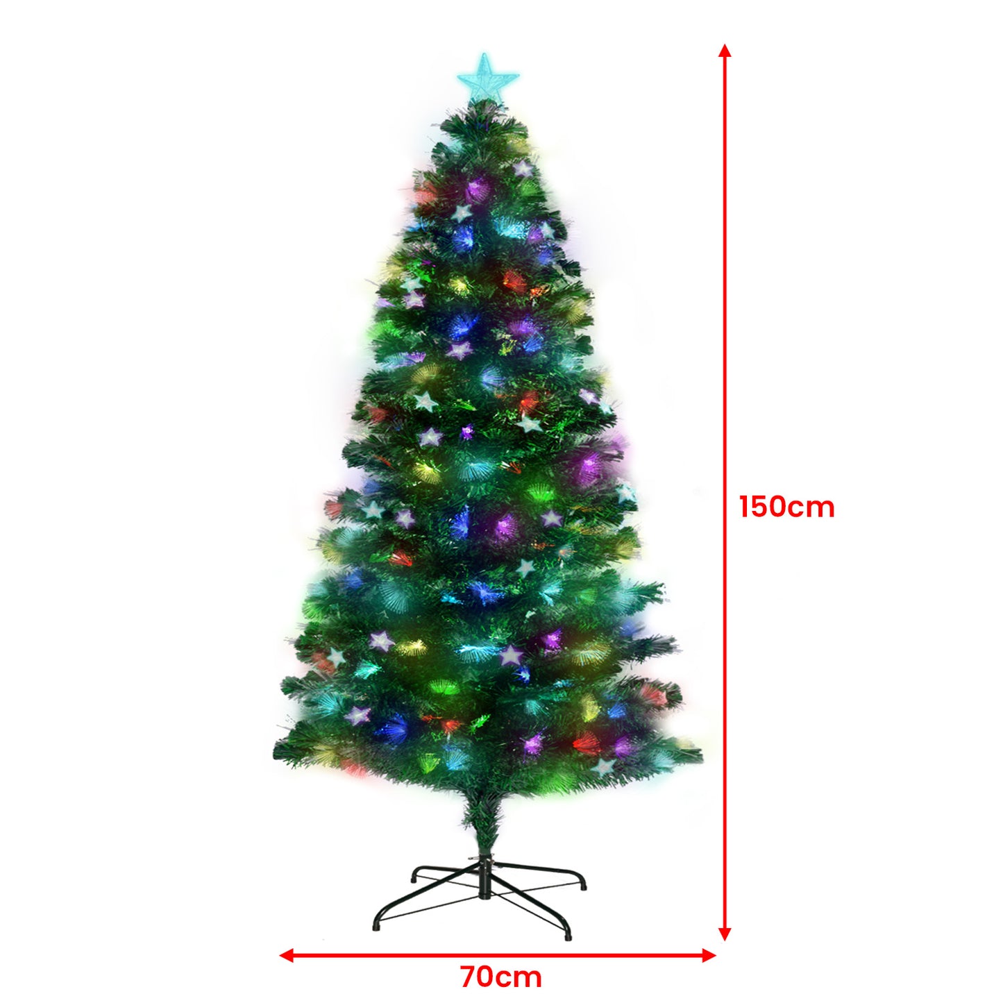 Christabelle 1.5m Enchanted Pre Lit Fibre Optic Christmas Tree Stars Xmas Decor Occasions > Christmas > Christmas Trees Woofy and Whiskers