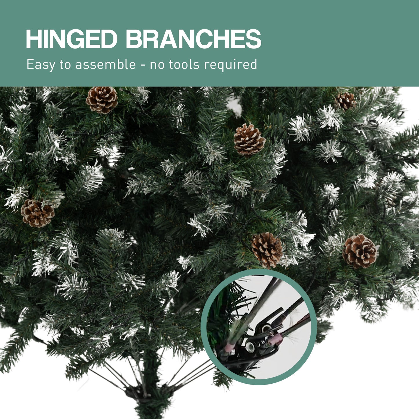 Christabelle 2.4m Pre Lit LED Christmas Tree Decor with Pine Cones Xmas Decorations Occasions > Christmas > Christmas Trees Woofy and Whiskers