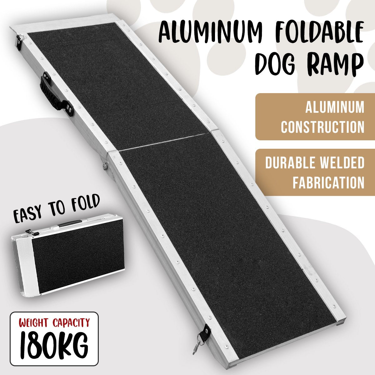 Kartrite Foldable Aluminium Dog Ramp - 183 x 38cm Pet Care > Dog Supplies > Dog Steps & Ramps Woofy and Whiskers