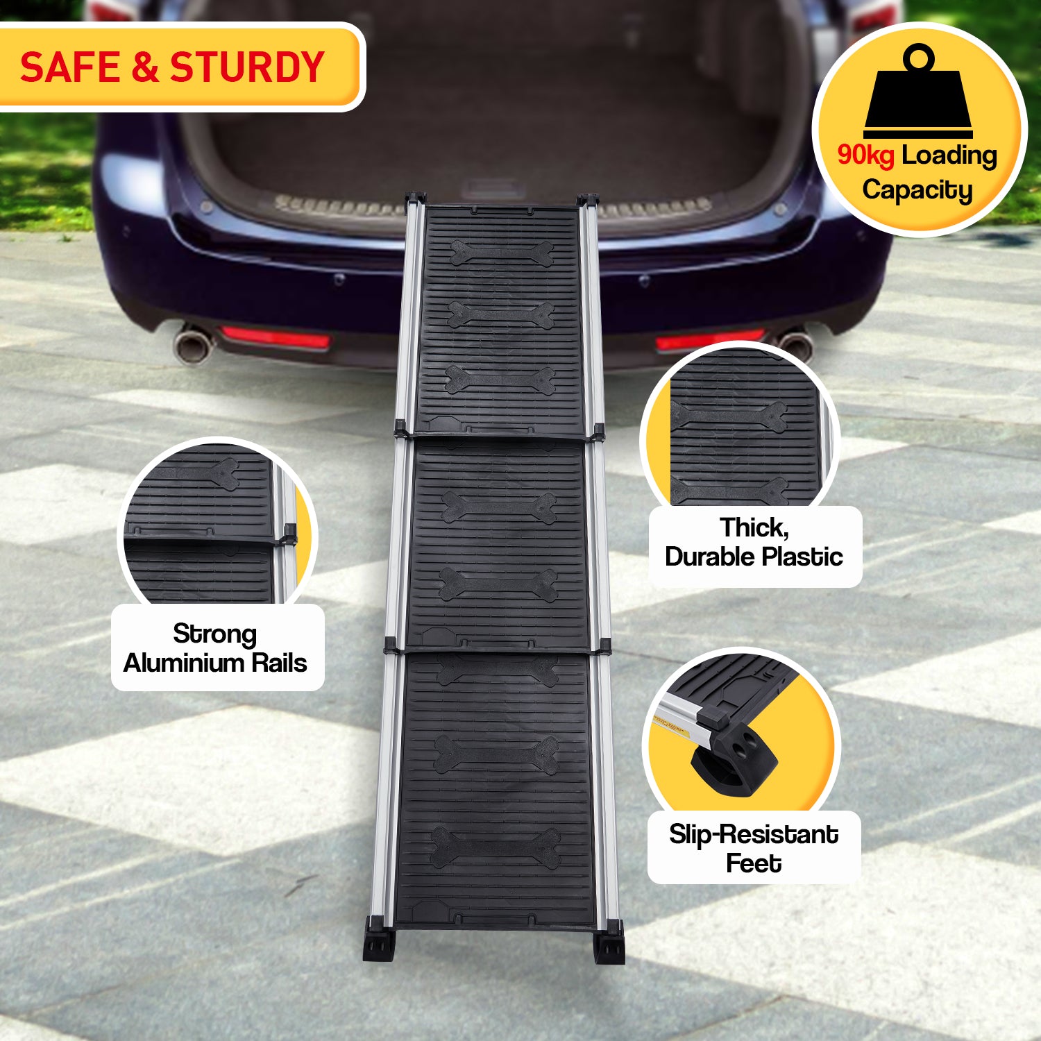 Furtastic Heavy-Duty Aluminium Telescopic Pet Ramp Pet Care > Dog Supplies > Dog Steps & Ramps Woofy and Whiskers