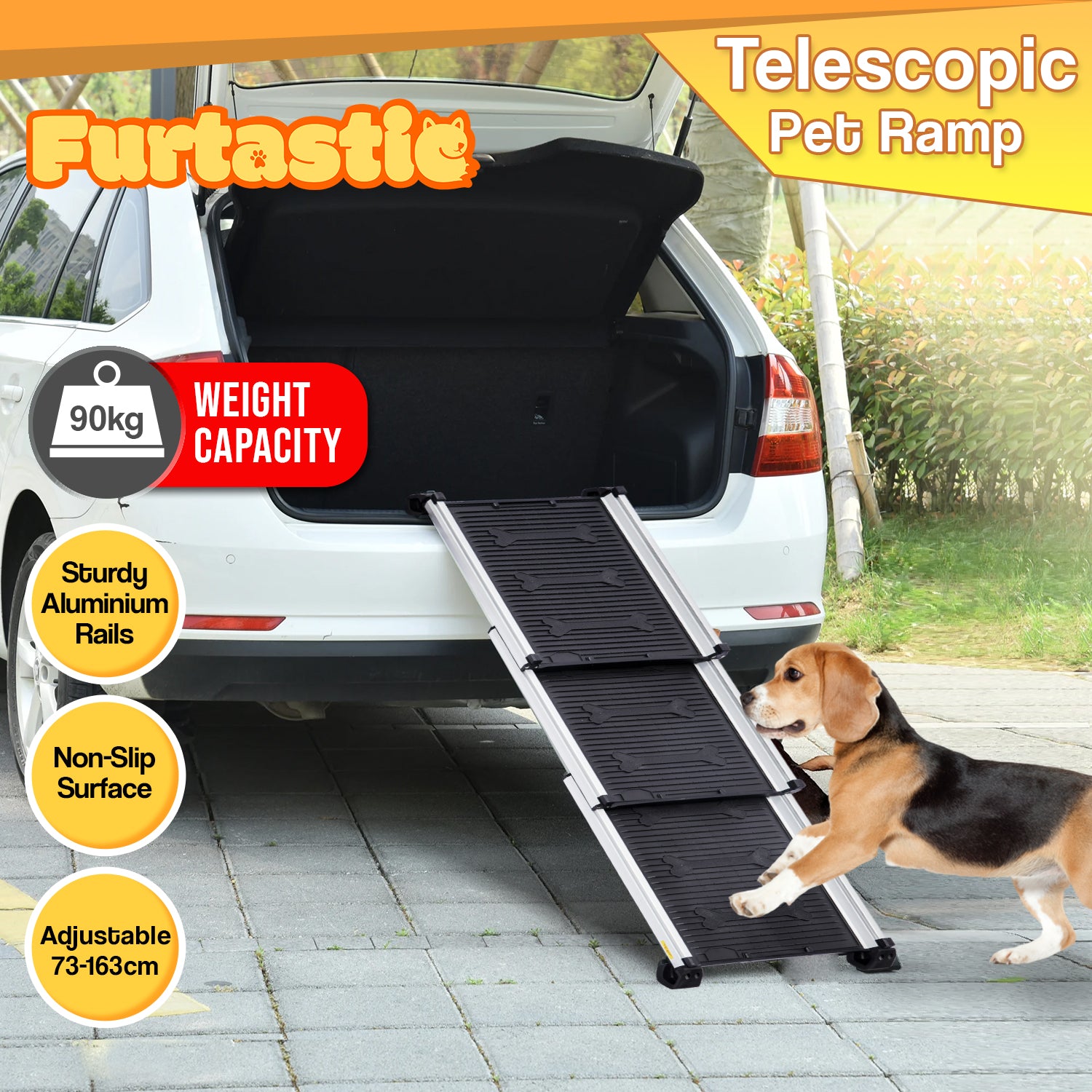Furtastic Heavy-Duty Aluminium Telescopic Pet Ramp Pet Care > Dog Supplies > Dog Steps & Ramps Woofy and Whiskers