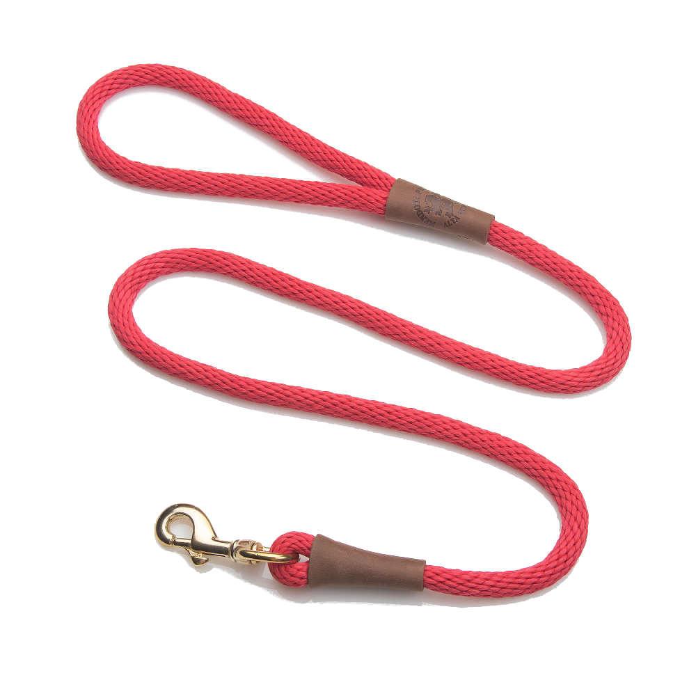 Mendota Clip Leash Small - lengths 3/8in x 4ft(10mm x1.2m) Made in the USA - Red Pet Care > Dog Supplies > Dog Collars, Leads & Harnesses mendota Pets