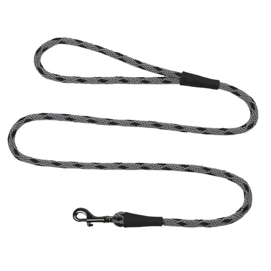 Mendota Clip Leash Small - lengths 3/8in x 4ft(10mm x1.2m) Made in the USA - Black Ice Silver Pet Care > Dog Supplies > Dog Collars, Leads & Harnesses Woofy and Whiskers