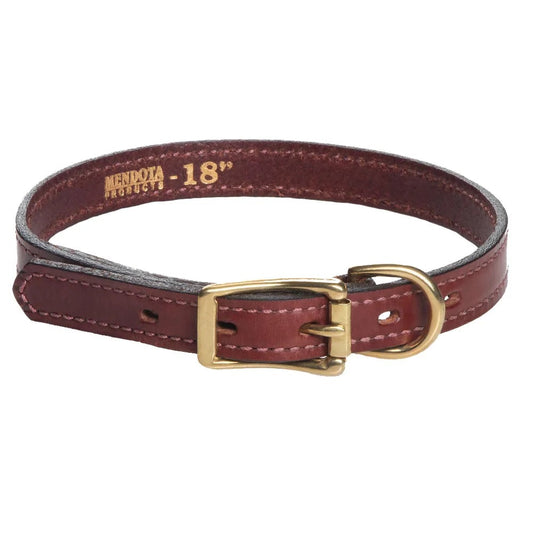 Mendota Leather Narrow width Dog Collar 3/4" X 18" Pet Care > Dog Supplies > Dog Collars, Leads & Harnesses Woofy and Whiskers