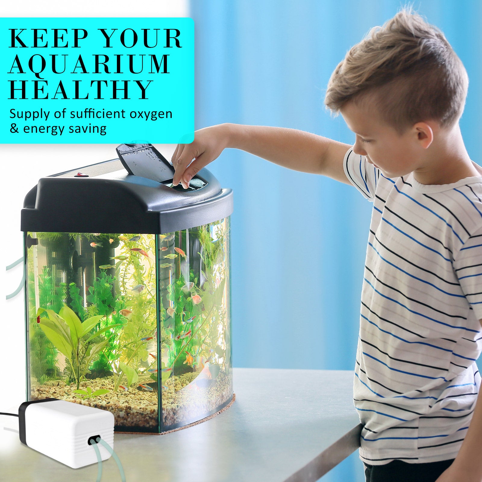 Aquarium Air Pump Oxygen Hydroponic 2 Outlet 180L/H 4W Pet Care > Aquarium > Aquarium Filters & Pumps Dynamic Power