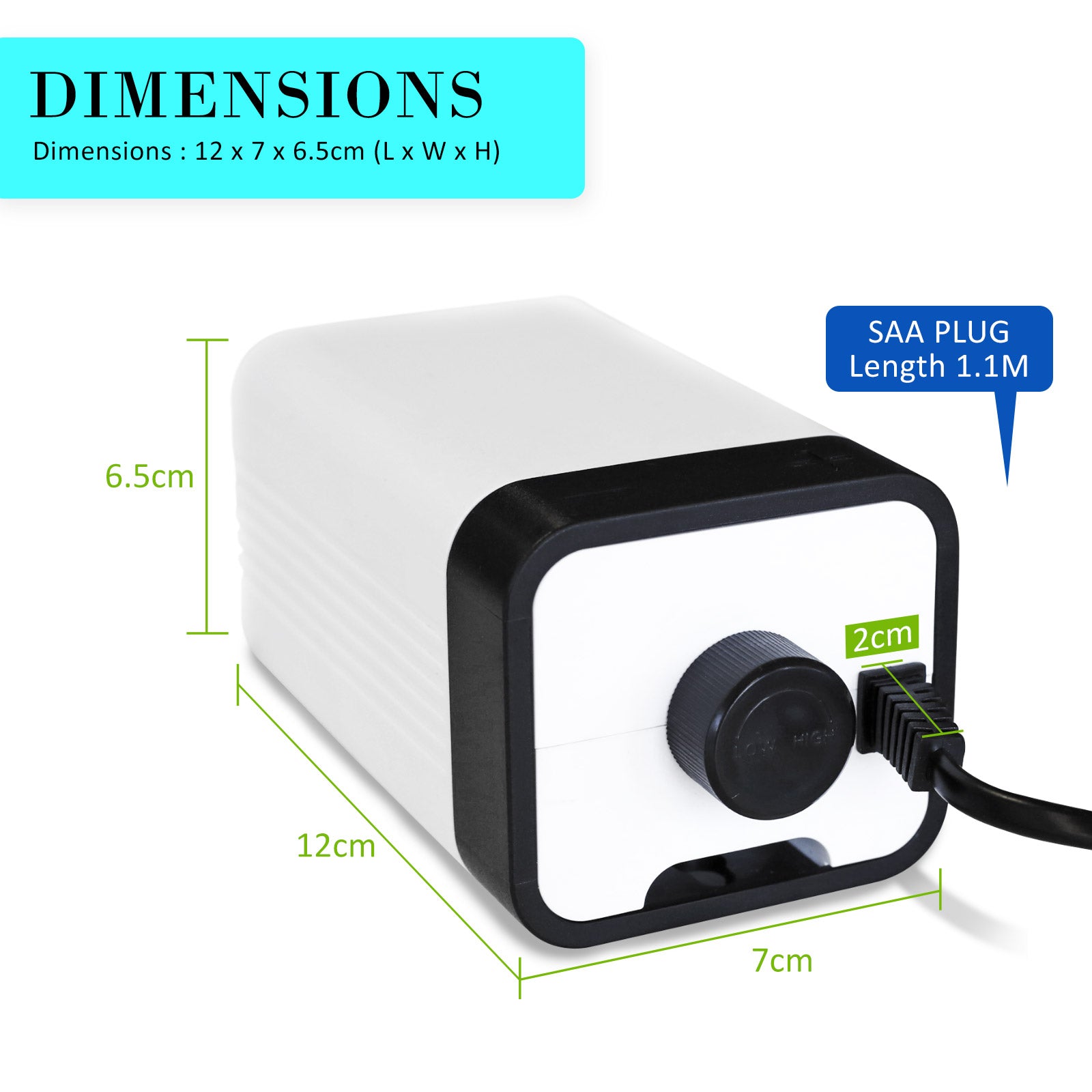 Aquarium Air Pump Oxygen Hydroponic 2 Outlet 180L/H 4W Pet Care > Aquarium > Aquarium Filters & Pumps Dynamic Power