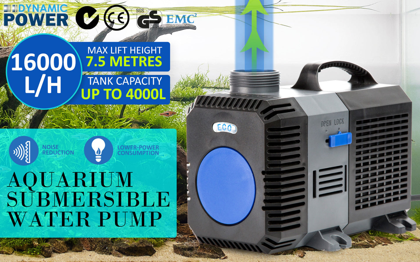 Combo Aquarium Garden Filter 10000L/H + Submersible Water Pump 16000L/H Pet Care > Aquarium > Aquarium Filters & Pumps Dynamic Power