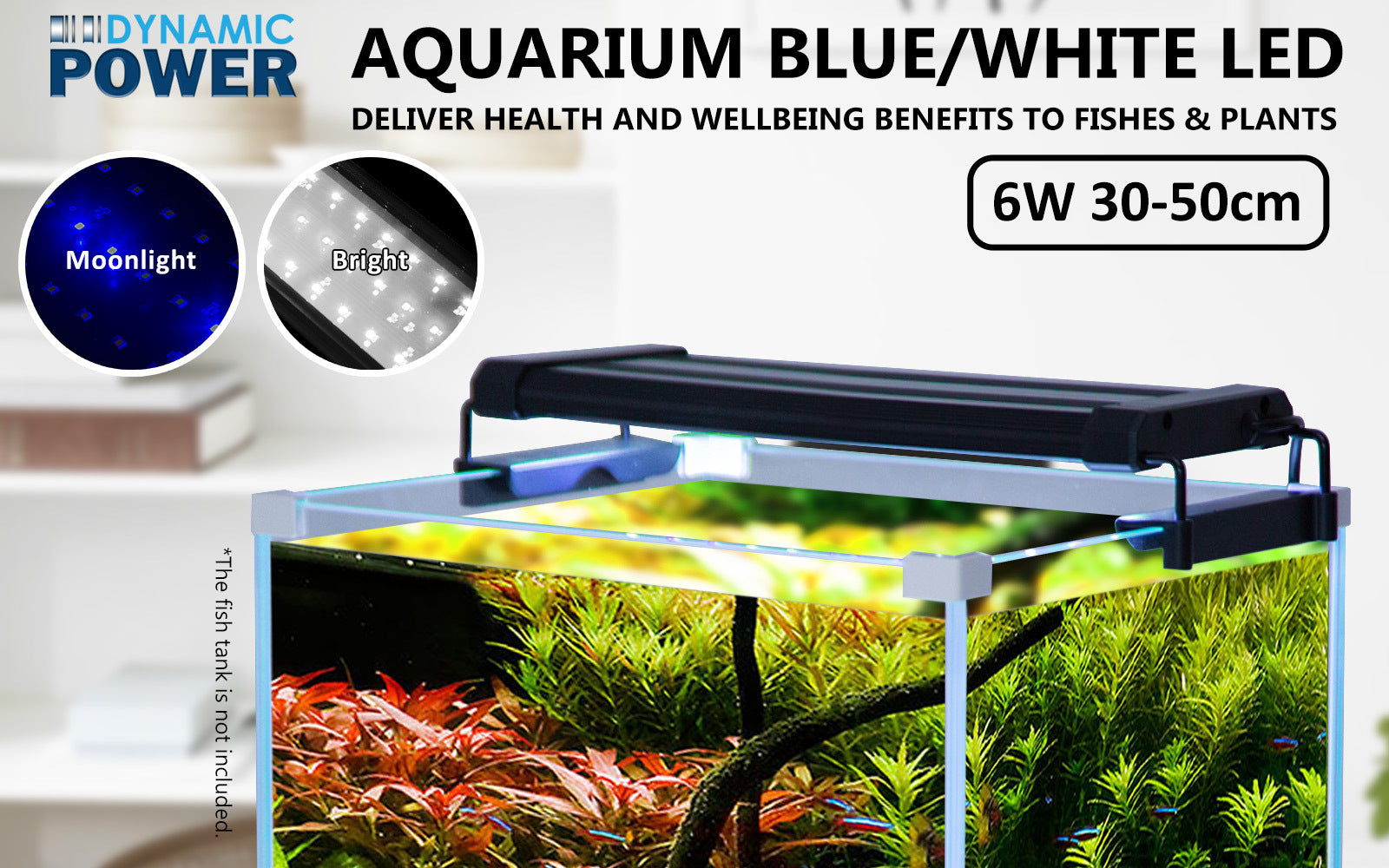 6W Set 2 Aquarium Blue White LED Light for Tank 30-50cm Pet Care > Aquarium > Aquarium Lighting Woofy and Whiskers