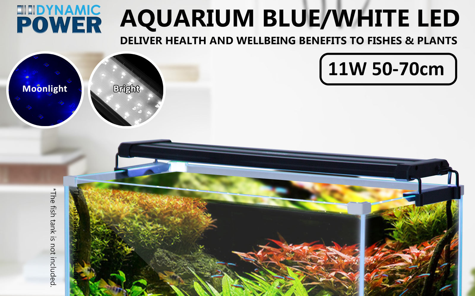 11W Set 2 Aquarium Blue White LED Light for Tank 50-70cm Pet Care > Aquarium > Aquarium Lighting Dynamic Power