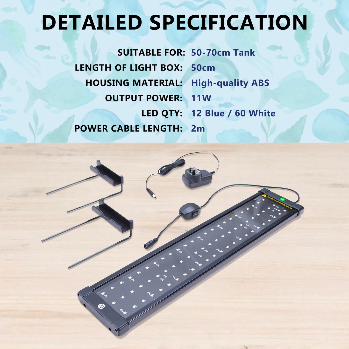 11W Set 2 Aquarium Blue White LED Light for Tank 50-70cm Pet Care > Aquarium > Aquarium Lighting Dynamic Power