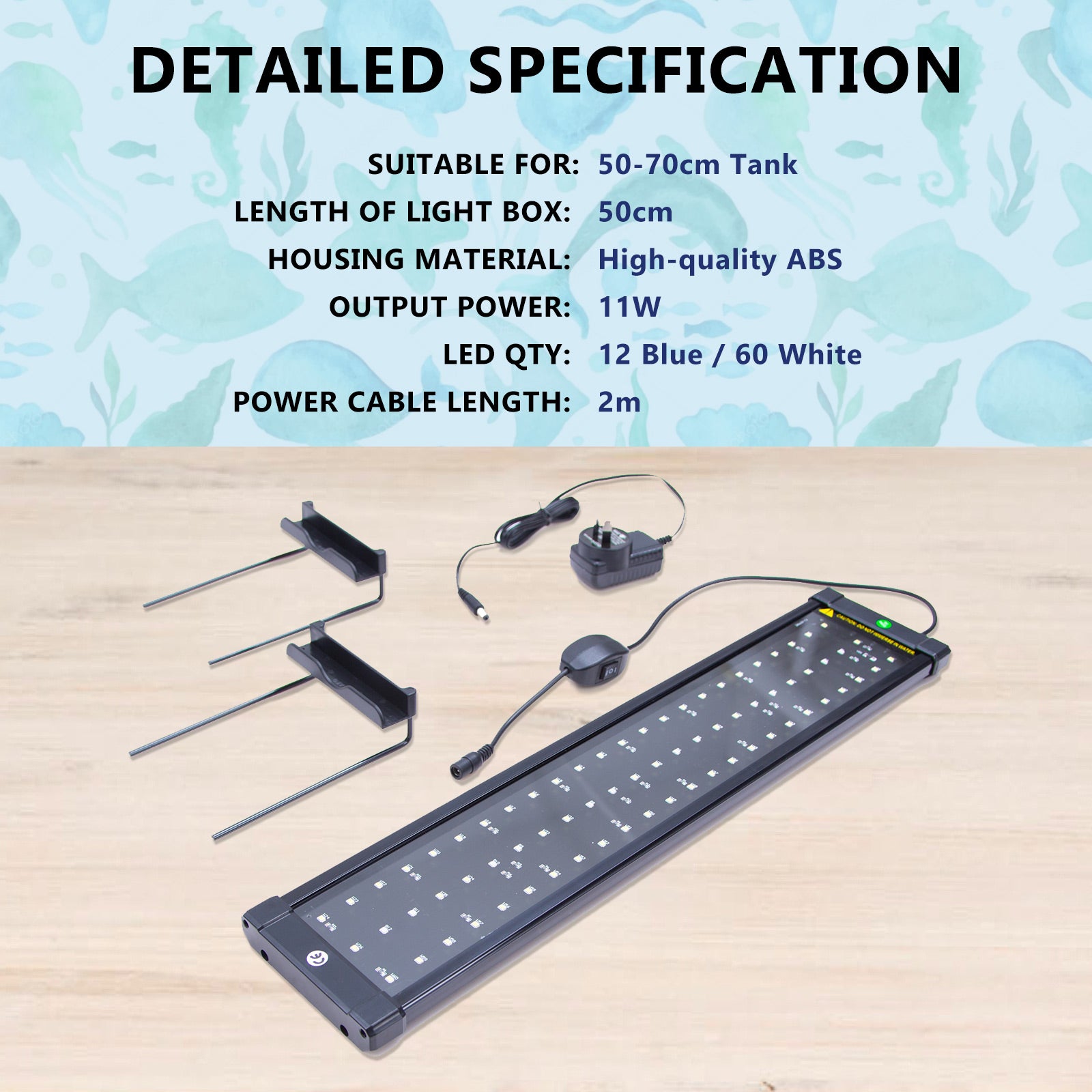 11W Set 2 Aquarium Blue White LED Light for Tank 50-70cm Pet Care > Aquarium > Aquarium Lighting Dynamic Power