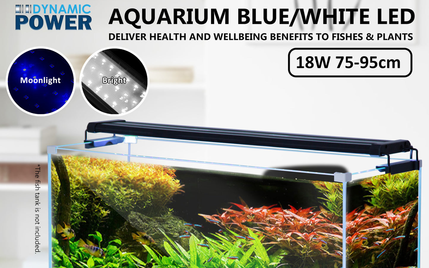 18W Set 2 Aquarium Blue White LED Light for Tank 75-95cm Pet Care > Aquarium > Aquarium Lighting Dynamic Power