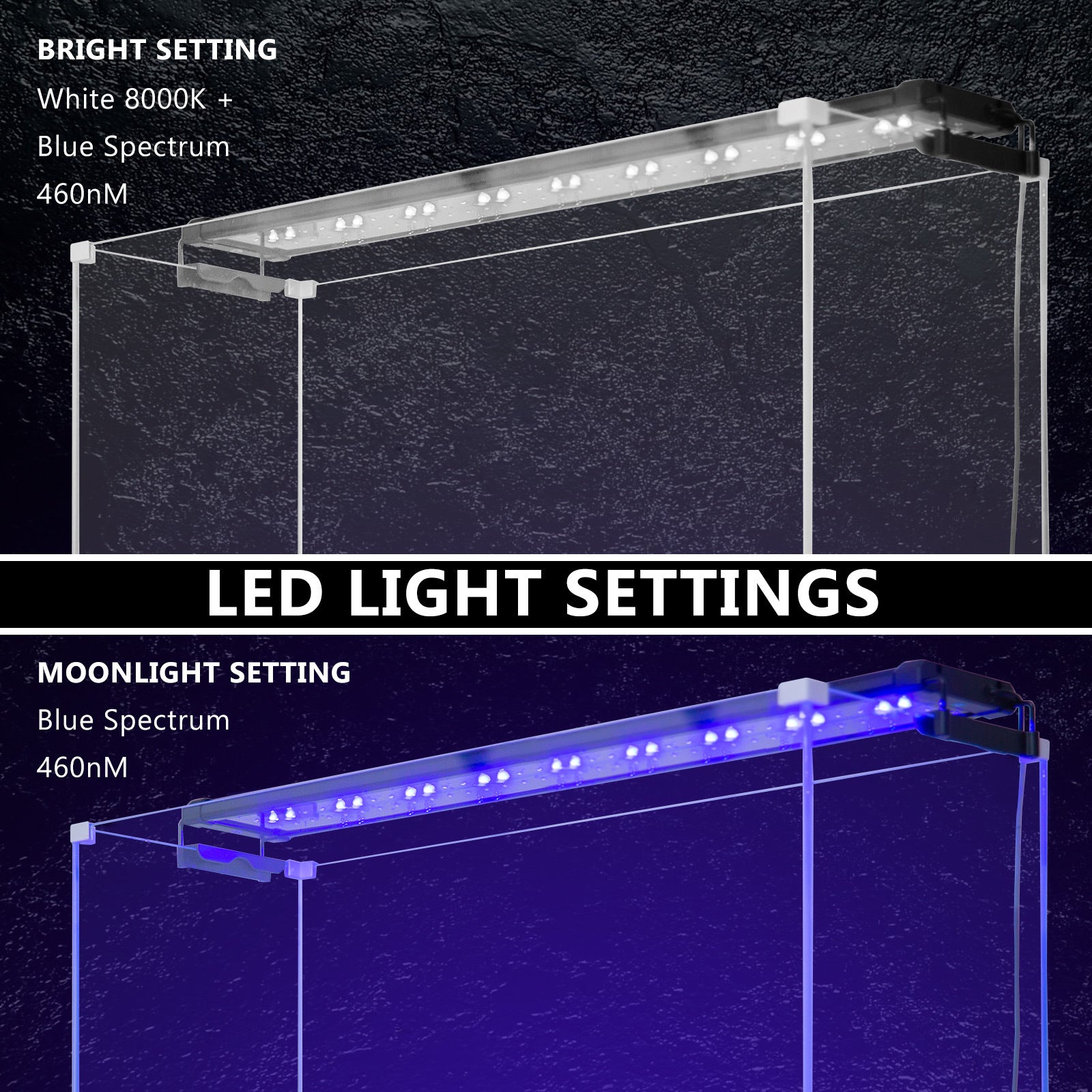 18W Set 2 Aquarium Blue White LED Light for Tank 75-95cm Pet Care > Aquarium > Aquarium Lighting Dynamic Power
