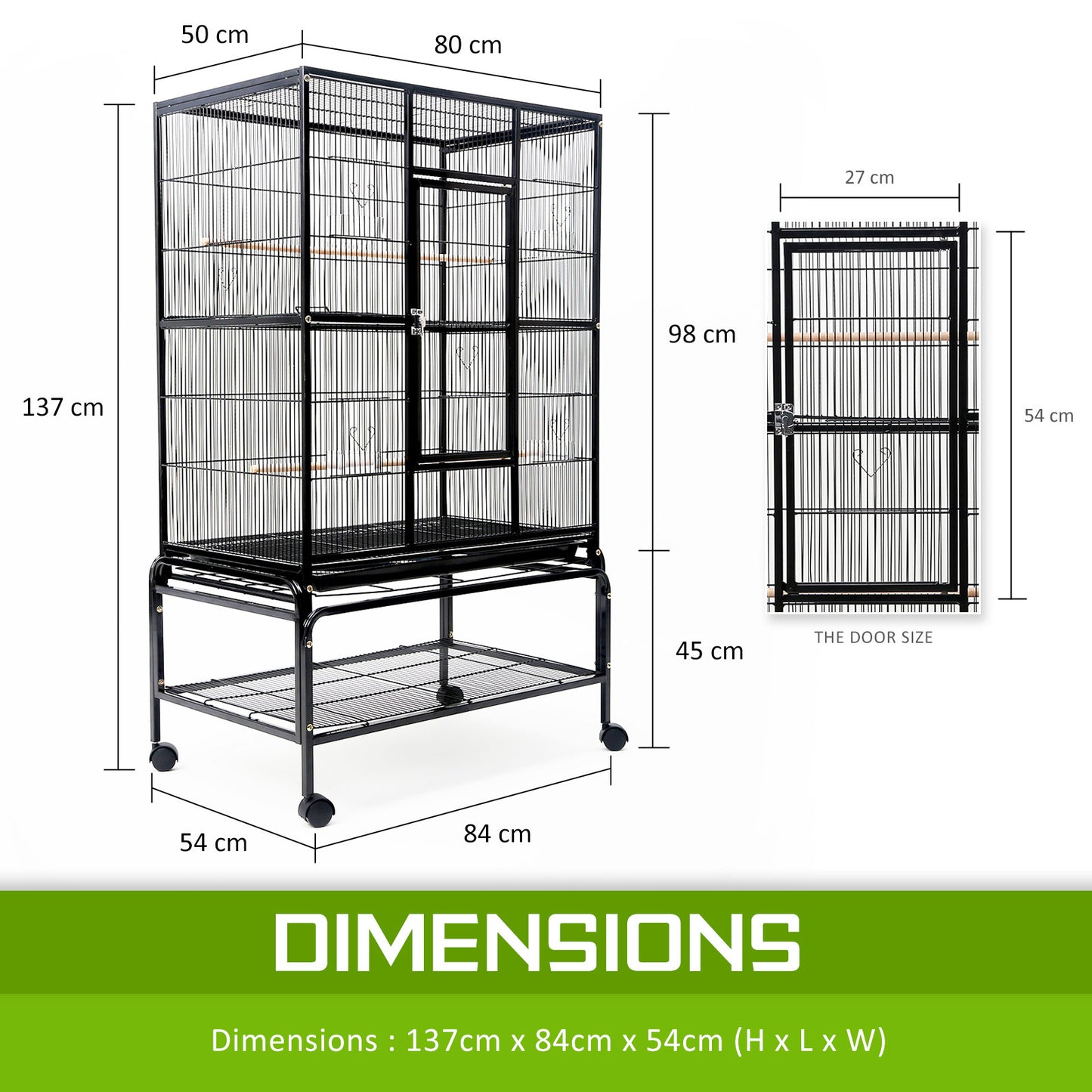 Bird Cage Parrot Aviary MELODY 137cm Pet Care > Bird > Bird Cages & Stands ipet