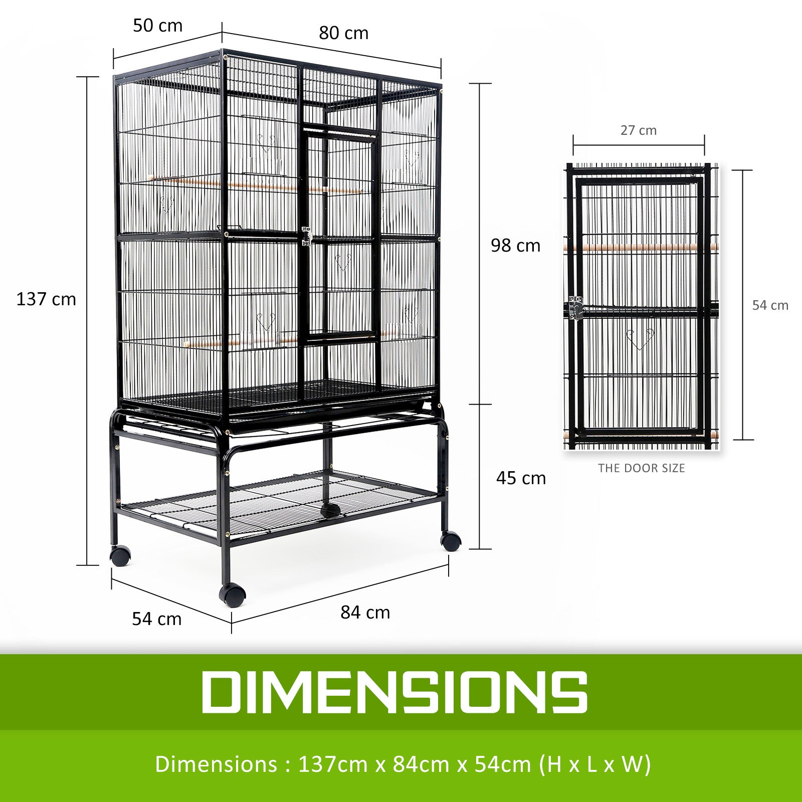 Bird Cage Parrot Aviary MELODY 137cm Pet Care > Bird > Bird Cages & Stands ipet