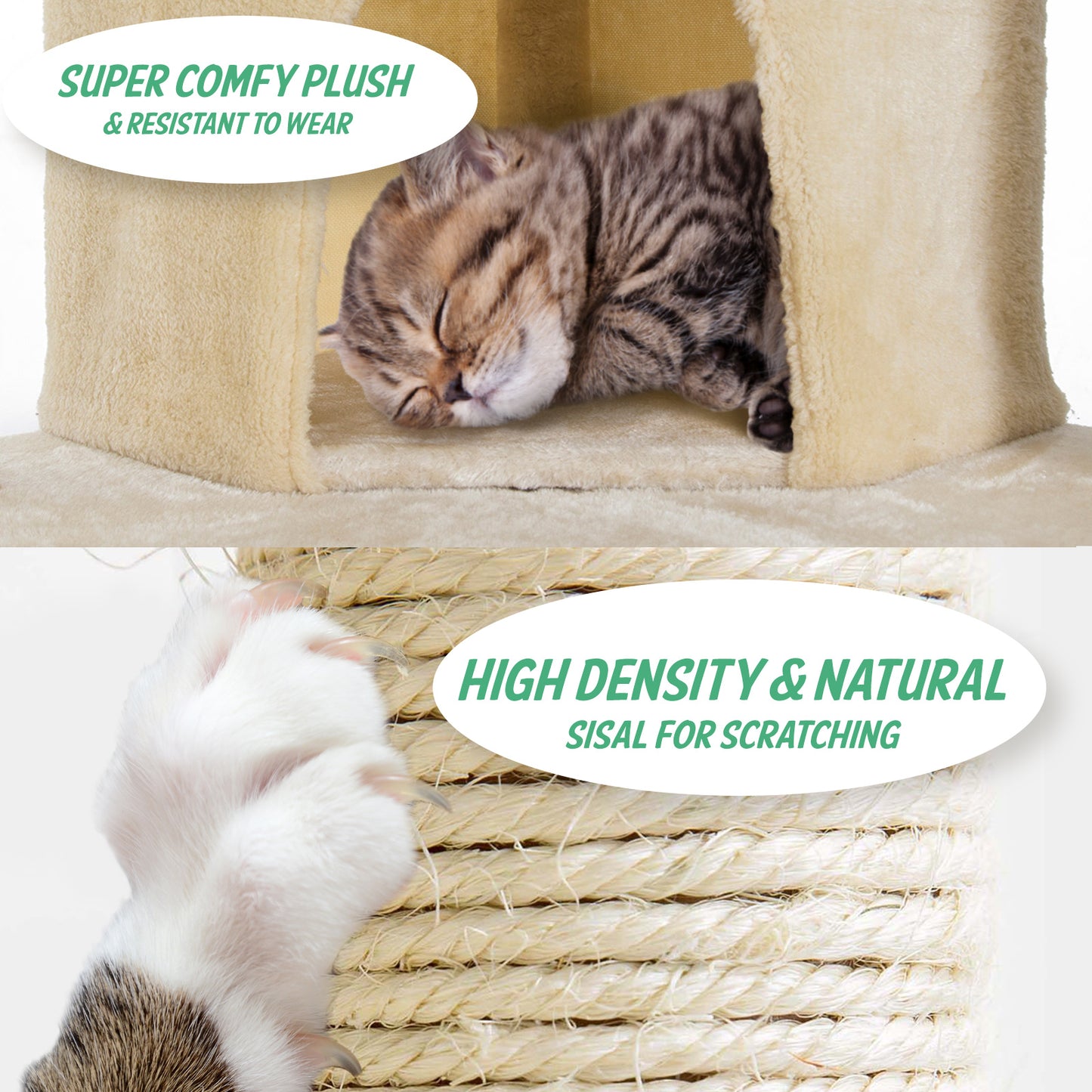 Cat Tree Multi Level Scratcher PARALA 201cm BEIGE Pet Care > Cat Supplies > Cat Scratchers Paw Mate